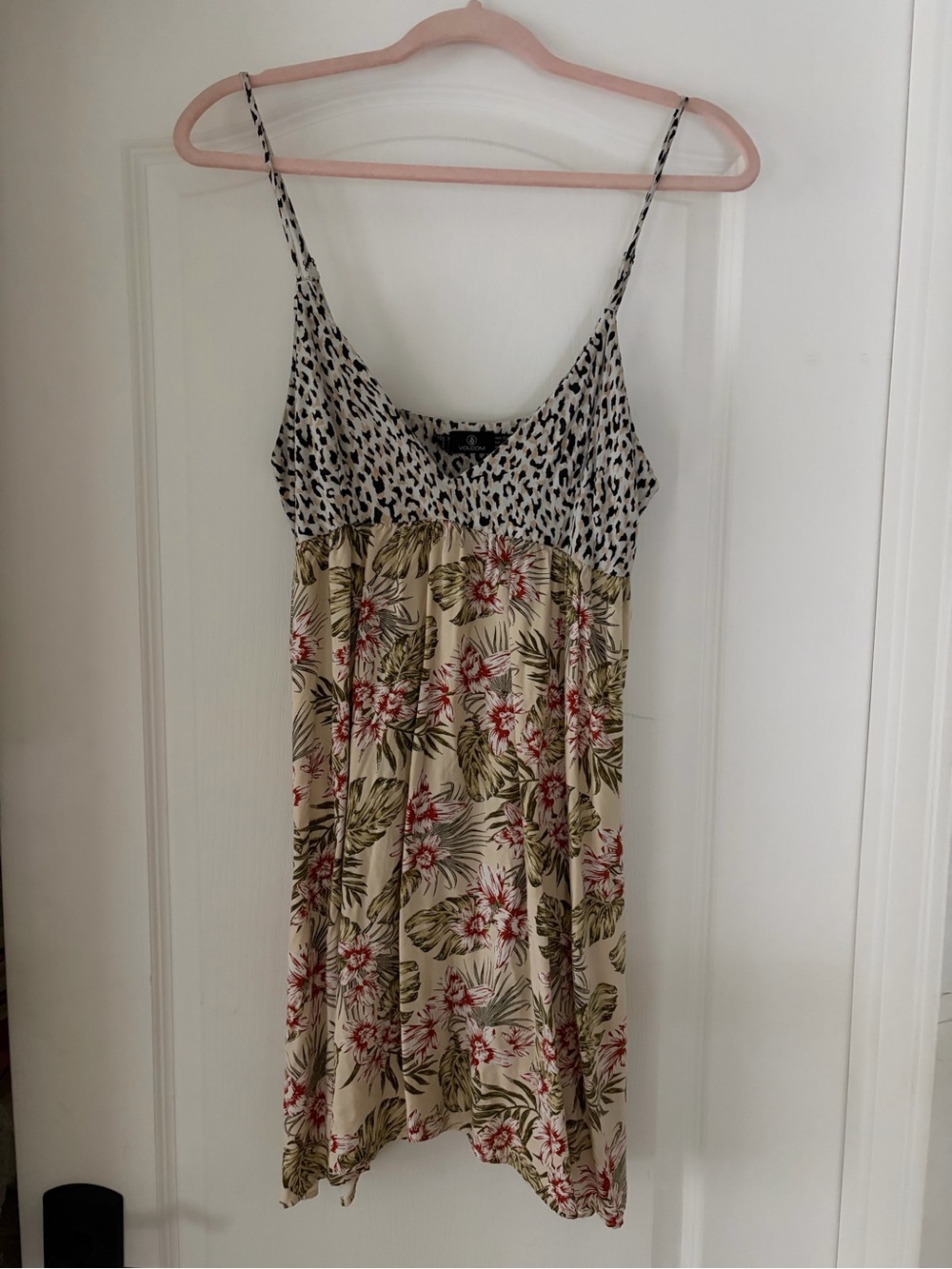 Volvo Floral & Animal Print Spaghetti Strap Dress- size s